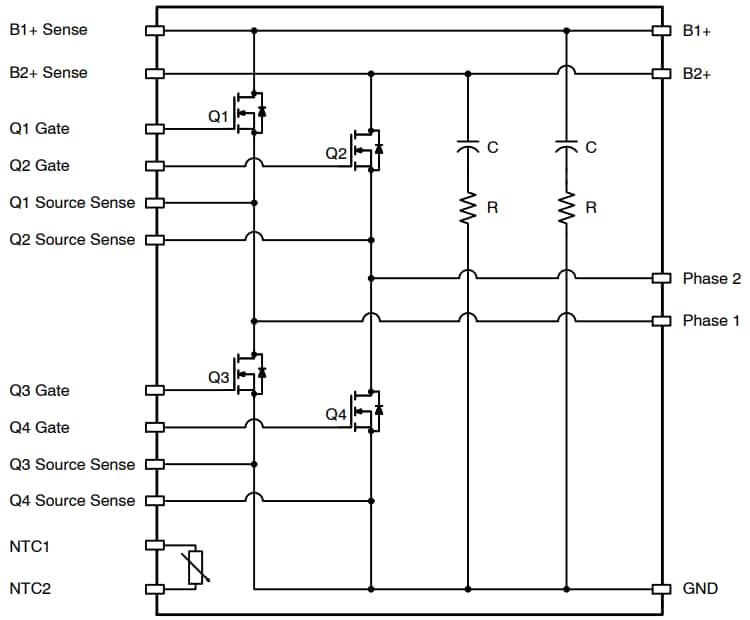 Blockdiagramm - onsemi NXV08H300DT1 MOSFET-Modul